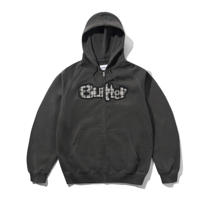 Butter Goods Stretch Zip Hoodie - Washed Black