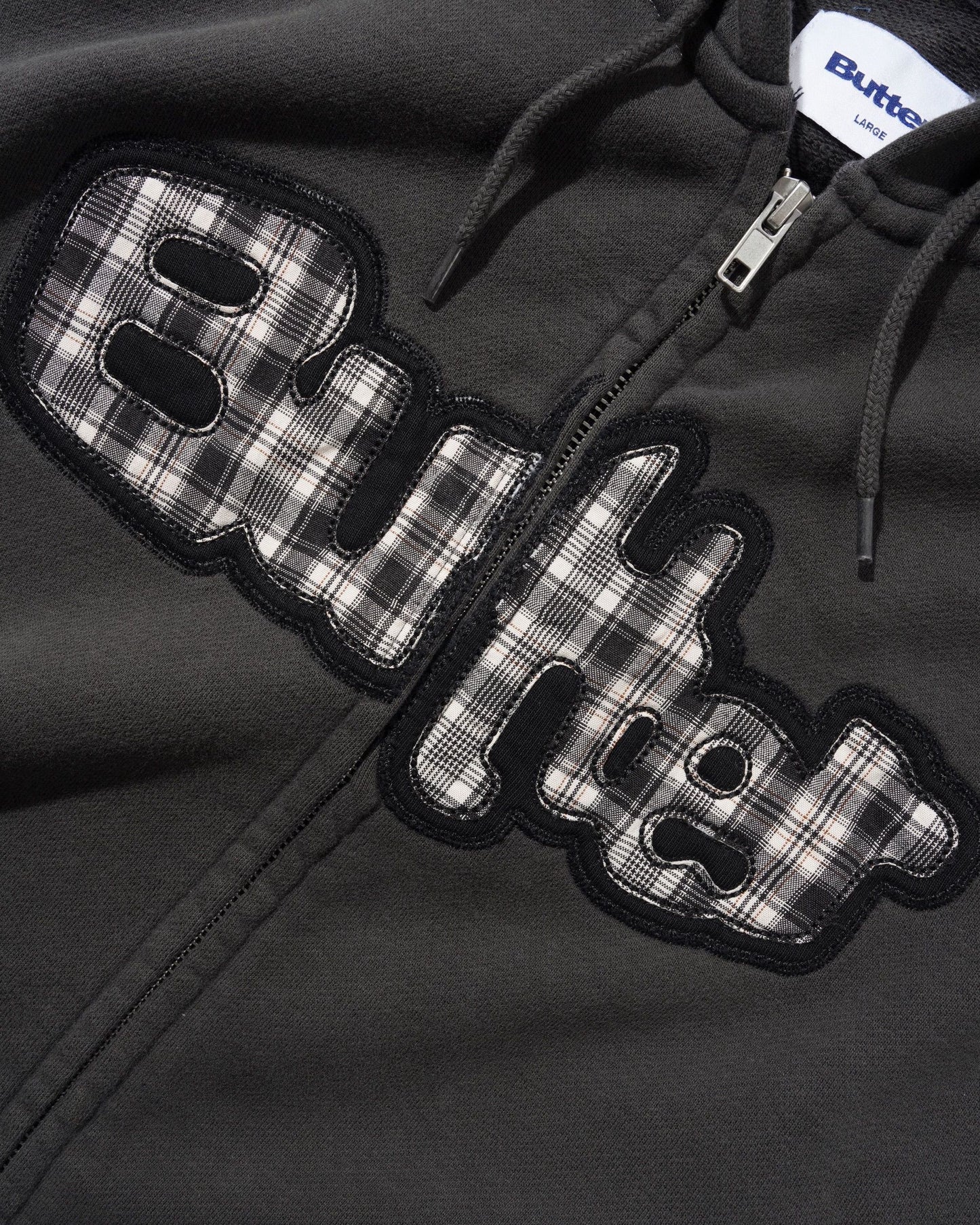 Butter Goods Stretch Zip Hoodie - Washed Black