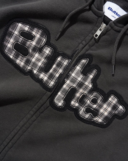 Butter Goods Stretch Zip Hoodie - Washed Black
