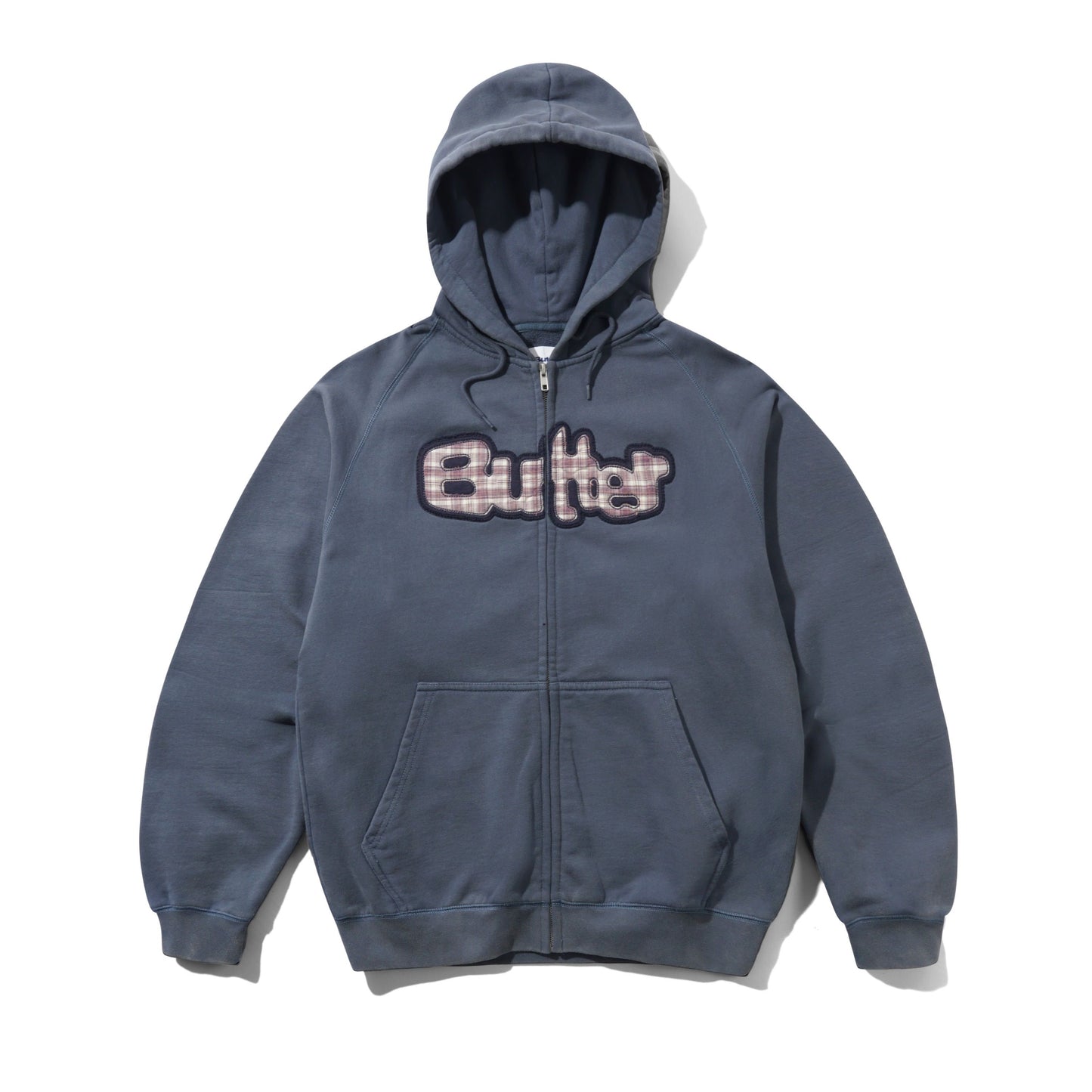 Butter Goods Stretch Zip Hoodie - Washed Navy