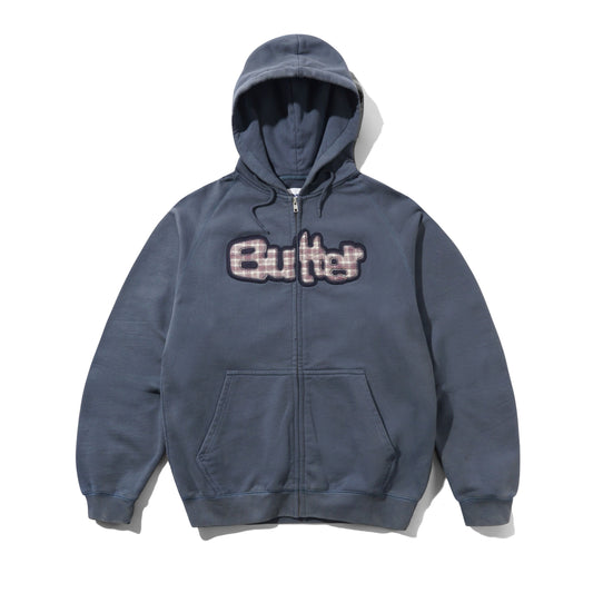 Butter Goods Stretch Zip Hoodie - Washed Navy