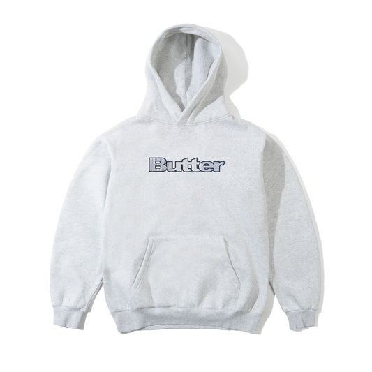 Butter Goods Stripe Logo Applique Hoodie - Ash