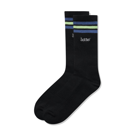 Butter Goods Stripe Socks - Black/Blue/Green
