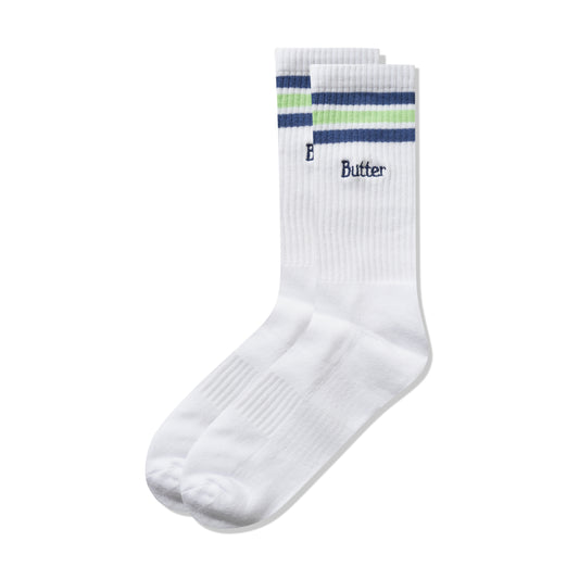 Butter Goods Stripe Socks - White/Blue/Green
