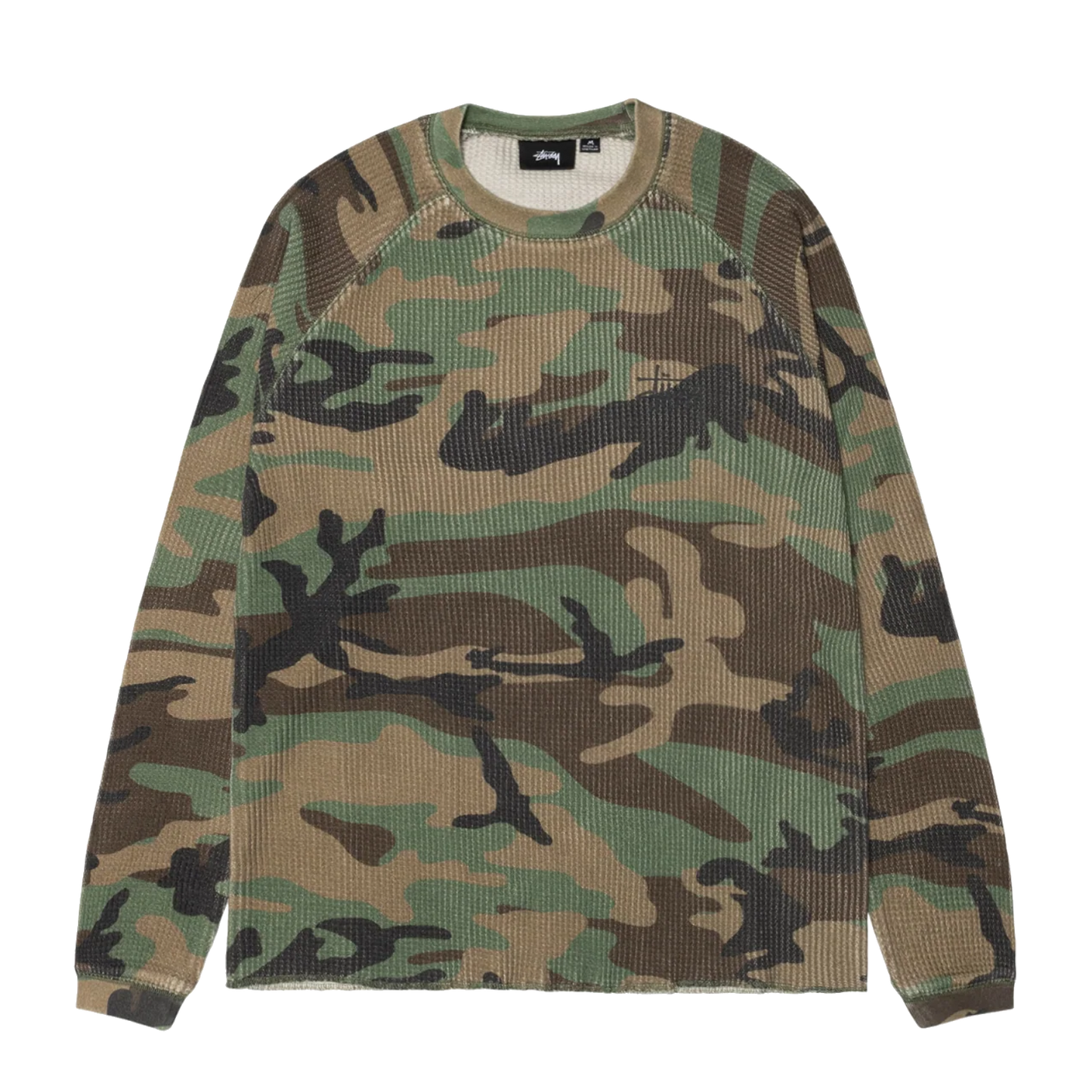 Stussy Raglan Thermal Longsleeve - Woodland Camo