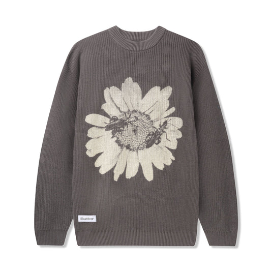 Butter Goods Sunflower Knit Sweater - Charcoal