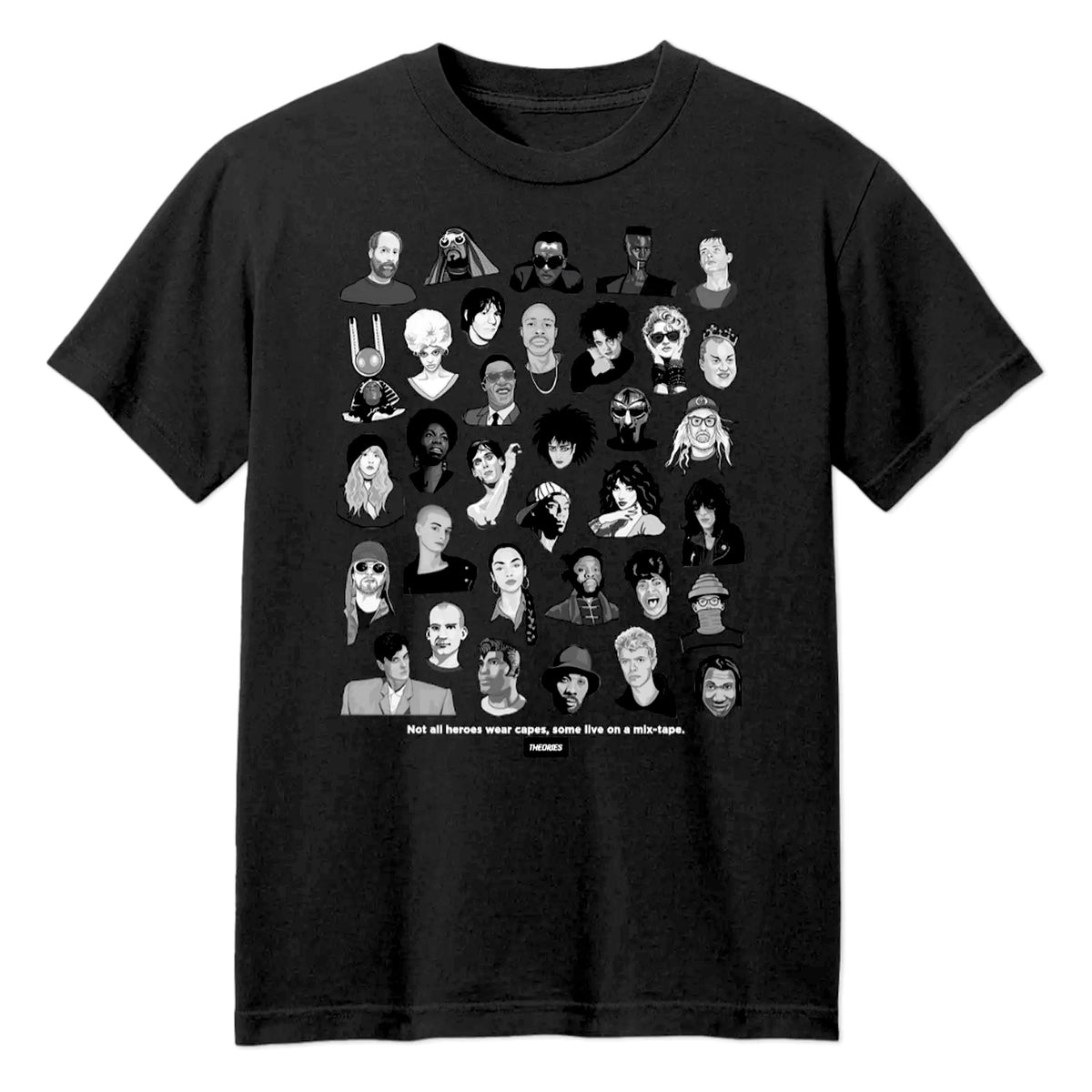 Theories Mixtape Tee - Garment Dyed True Black