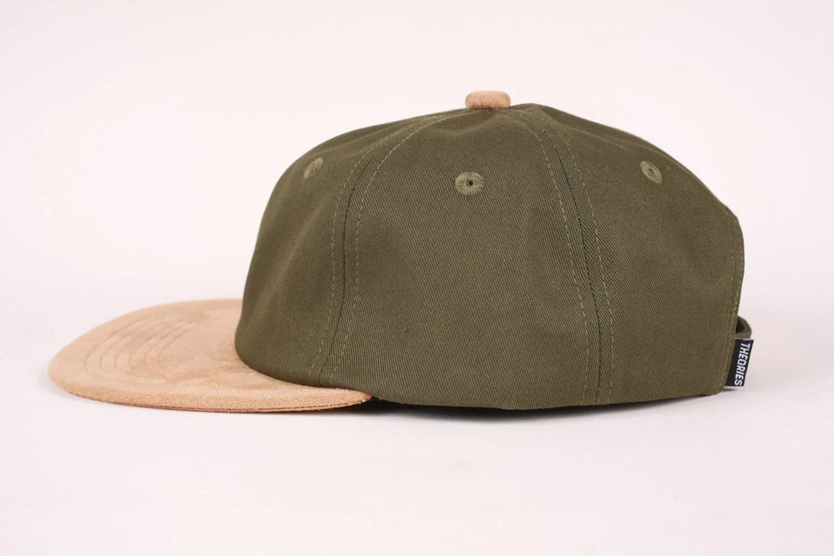 Theories Hand Of Theories Strapback Hat - Washed Green/Cedar Suede