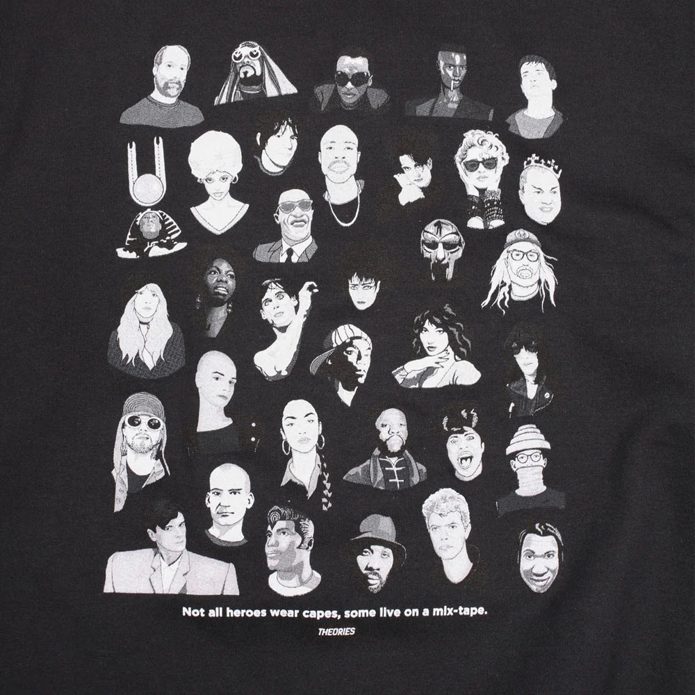Theories Mixtape Tee - Garment Dyed True Black