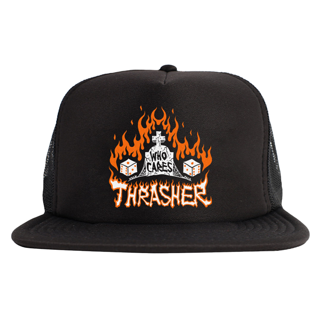 Thrasher Who Cares (By Neckface) Trucker Hat - Black