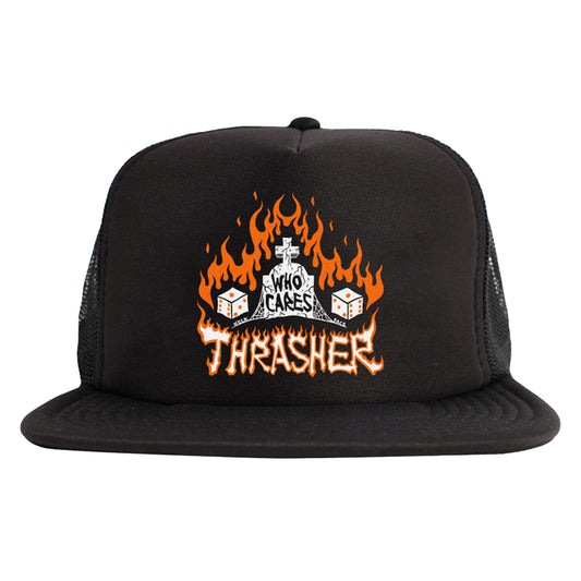 Thrasher Who Cares (By Neckface) Trucker Hat - Black