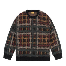 Load image into Gallery viewer, Dime Plaid Mohair Knit Sweater - Black