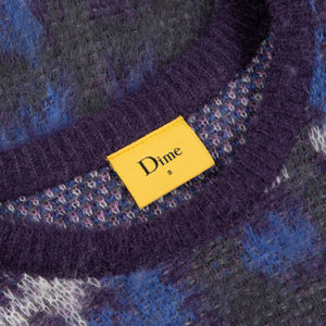 Dime Plaid Mohair Knit Sweater - Purple