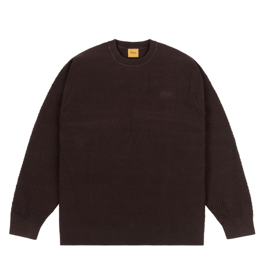 Dime Wave Cable Knit Sweater - Chocolate