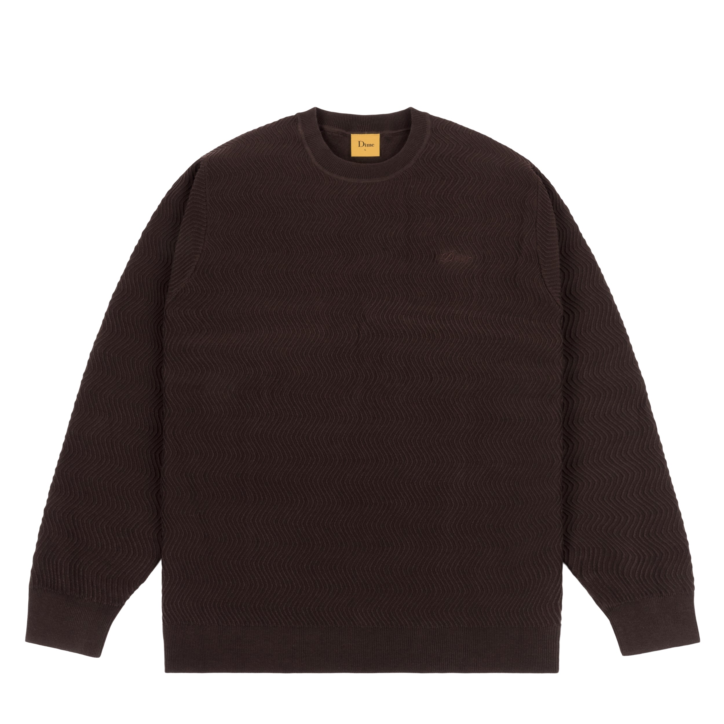 Dime Wave Cable Knit Sweater - Chocolate