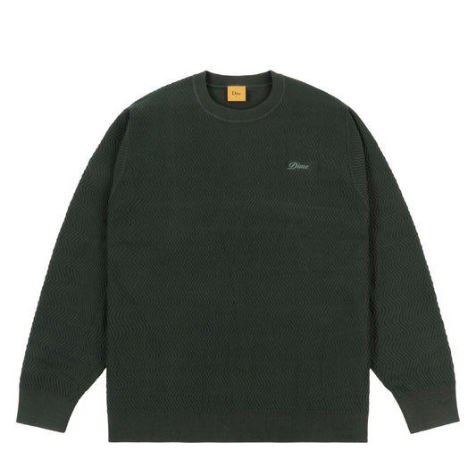 Dime Wave Cable Knit Sweater - Forest