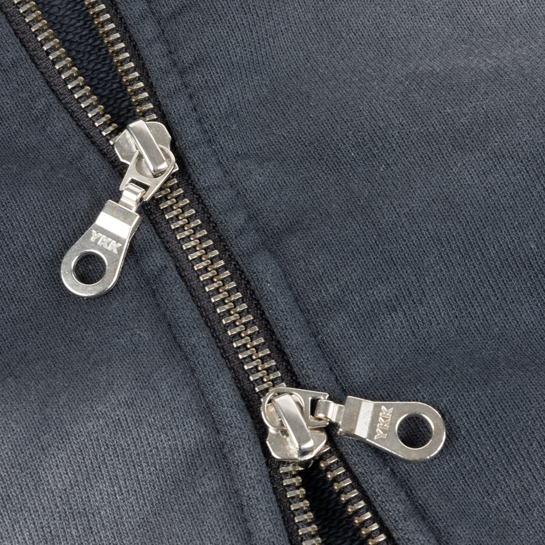 Dime Women's Cropped Zip Hoodie - Black Washed