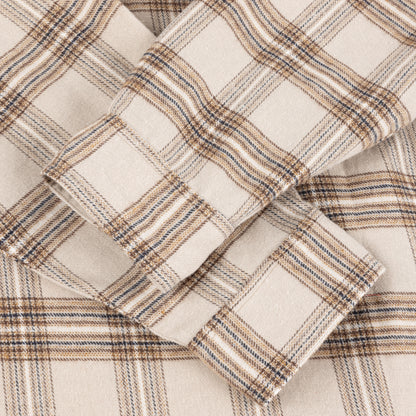 Dime Plaid Flannel Shirt - Beige
