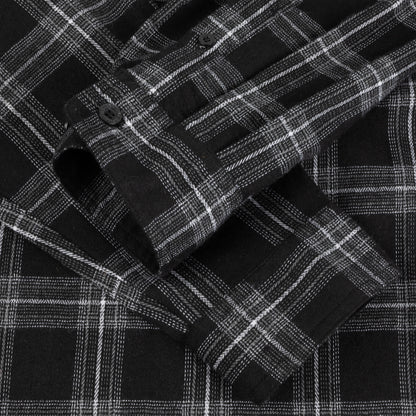 Dime Plaid Flannel Shirt - Black