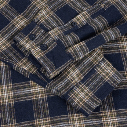 Dime Plaid Flannel Shirt - Navy