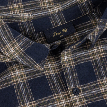 Dime Plaid Flannel Shirt - Navy