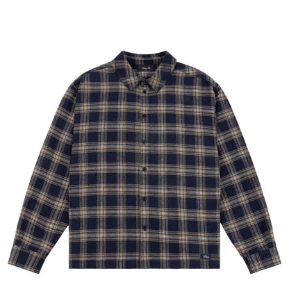 Dime Plaid Flannel Shirt - Navy