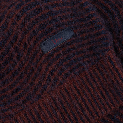 Dime Mohair Wave Knit Sweater - Burgundy