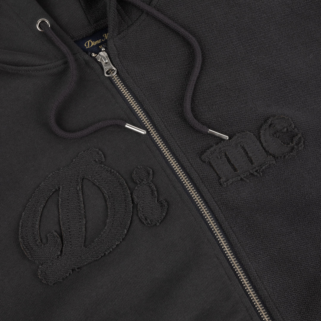 Dime Reverse French Terry Zip Hoodie - Vintage Black