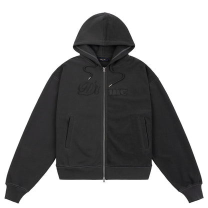Dime Reverse French Terry Zip Hoodie - Vintage Black