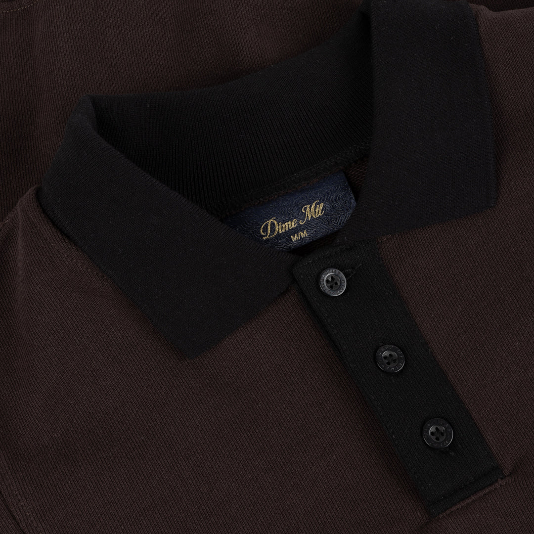 Dime French Terry Rugby Shirt - Brown