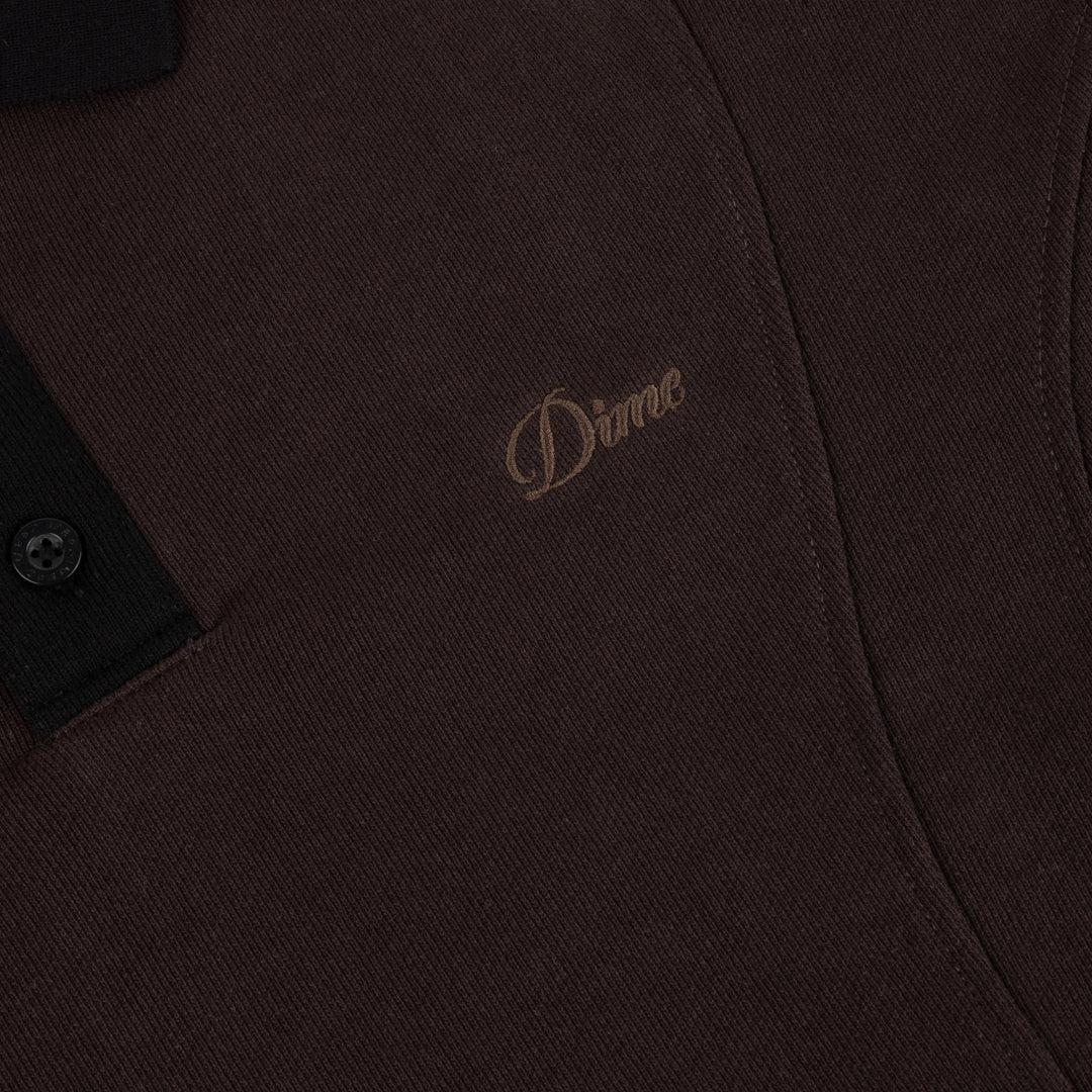 Dime French Terry Rugby Shirt - Brown