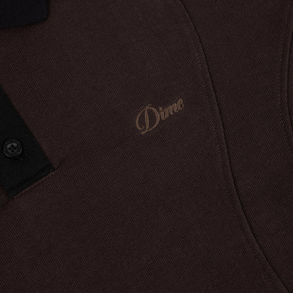 Dime French Terry Rugby Shirt - Brown