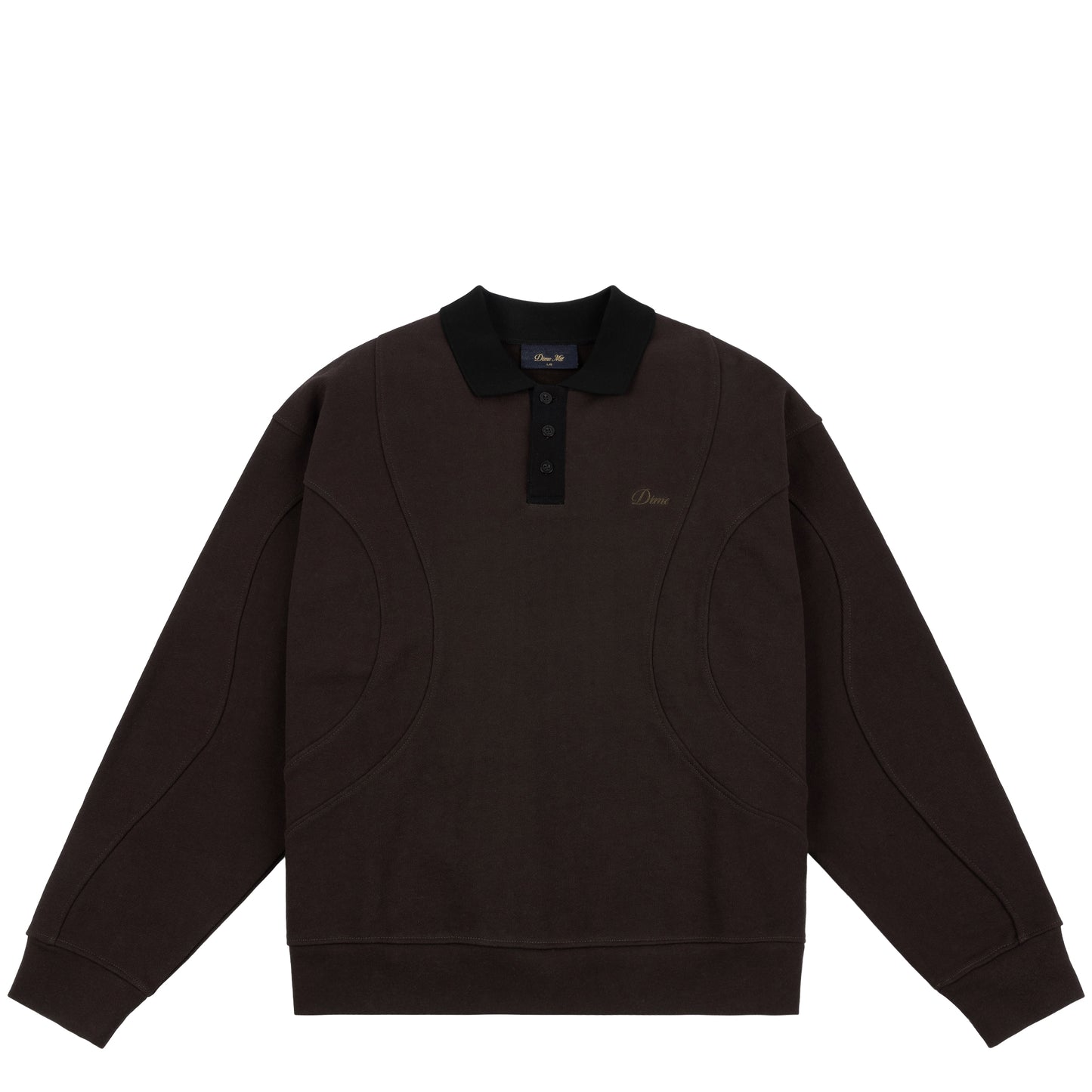 Dime French Terry Rugby Shirt - Brown