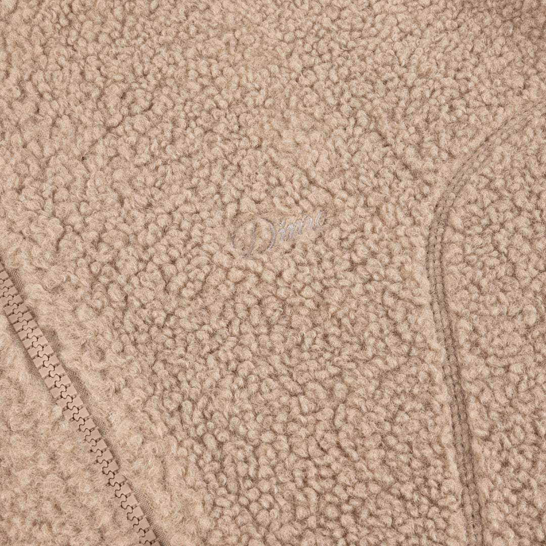 Dime Polar Fleece Sherpa Zip Jacket - Latte