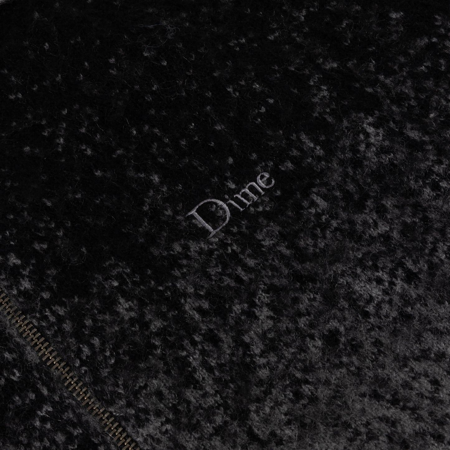 Dime Mohair Double Zip Knit - Black/Charcoal
