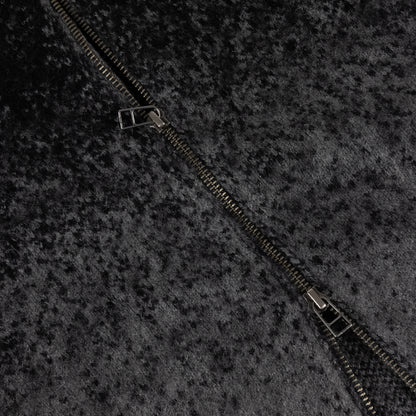 Dime Mohair Double Zip Knit - Black/Charcoal