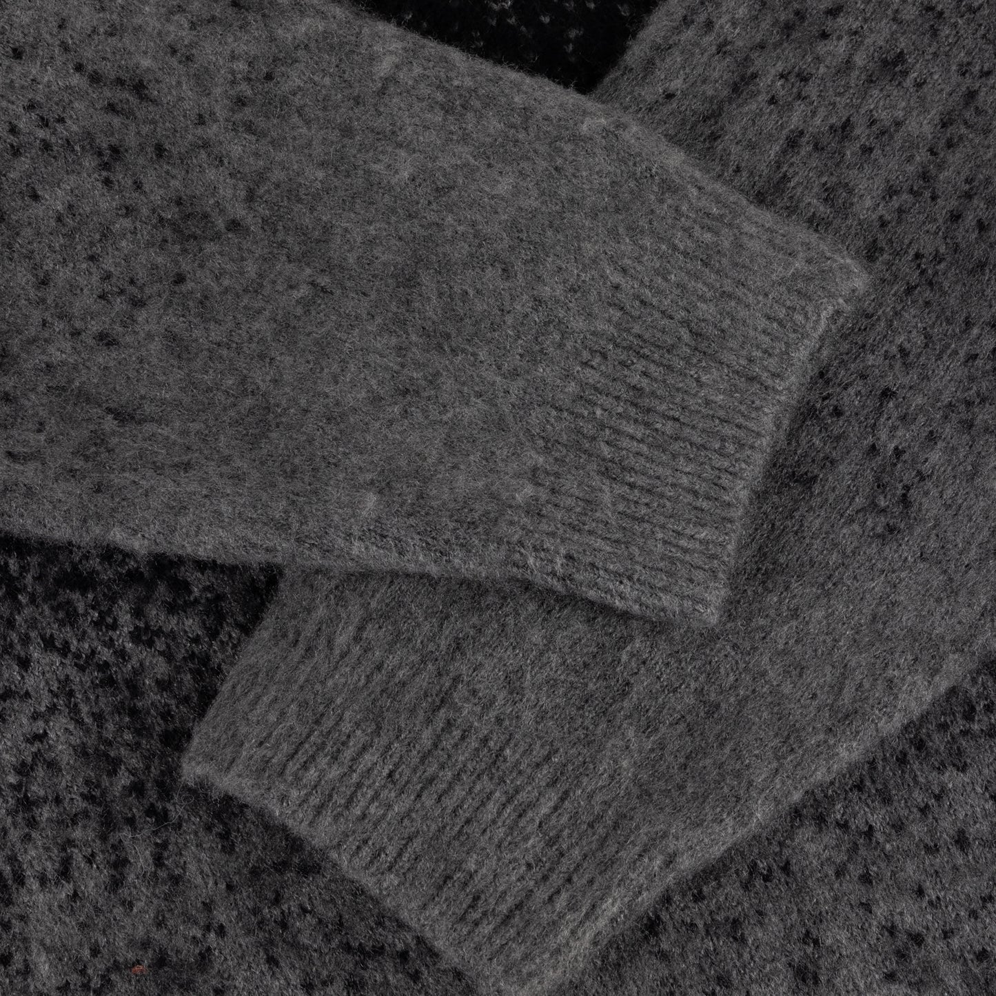 Dime Mohair Double Zip Knit - Black/Charcoal