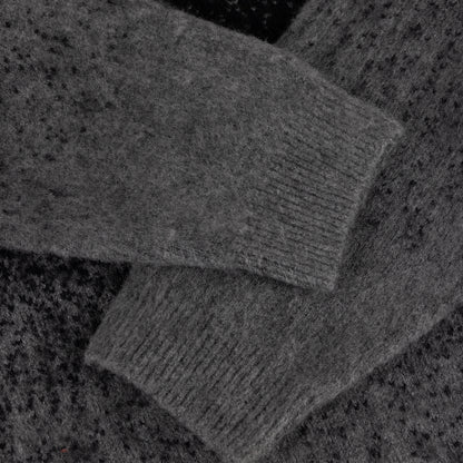 Dime Mohair Double Zip Knit - Black/Charcoal
