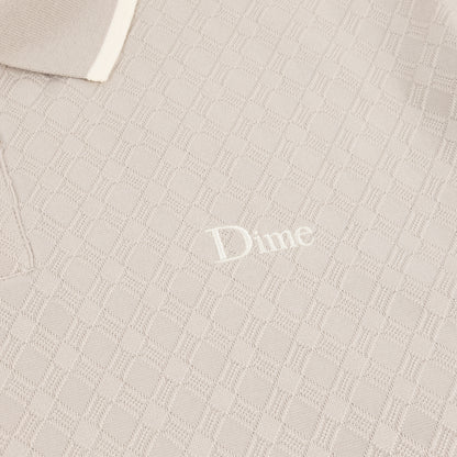 Dime Jacquard Longsleeve Polo - Beige