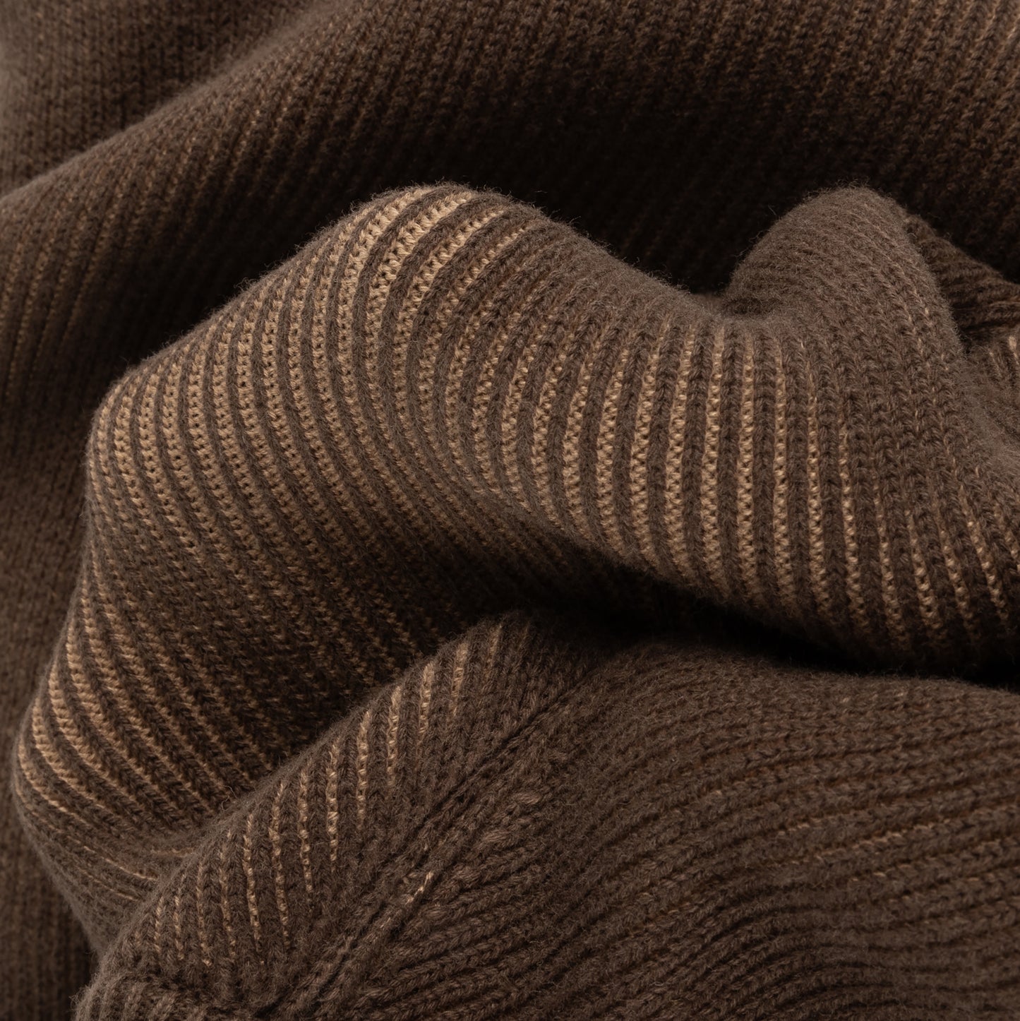 Dime Printed Rib Sweater - Brown/Tan