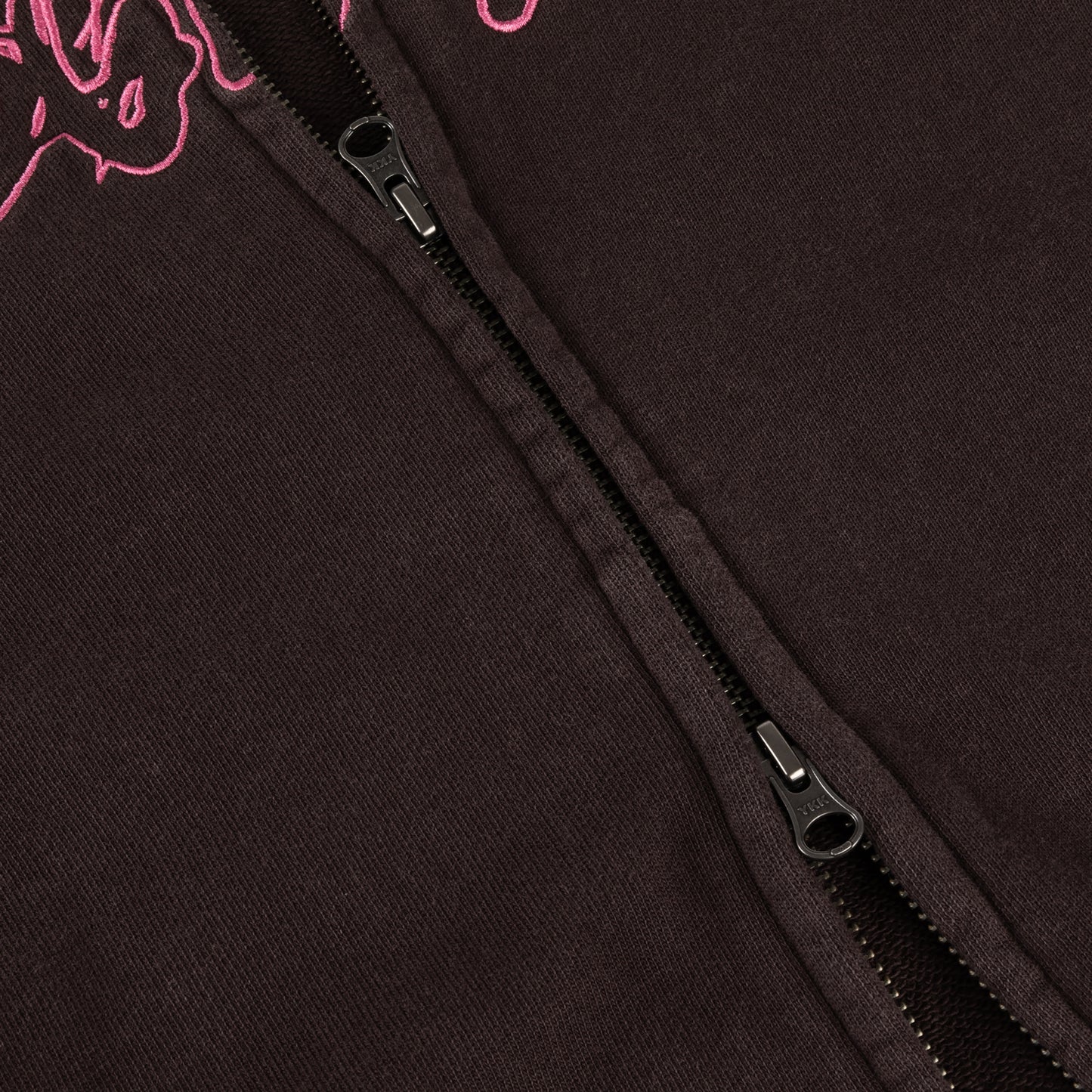 Dime Distressed Terry Zip Hoodie - Acid Brown