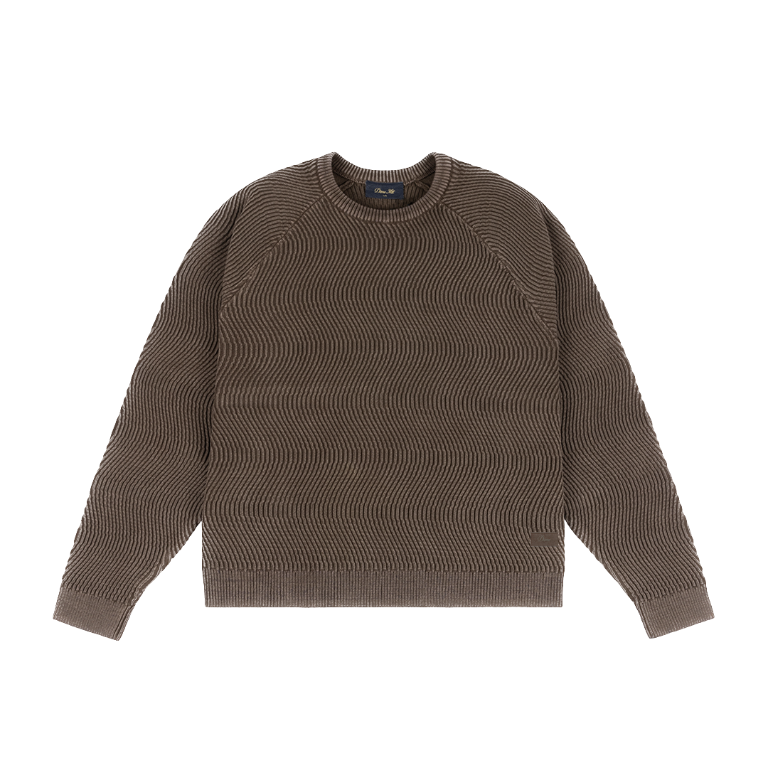 Dime Wave Knit Sweater - Brown