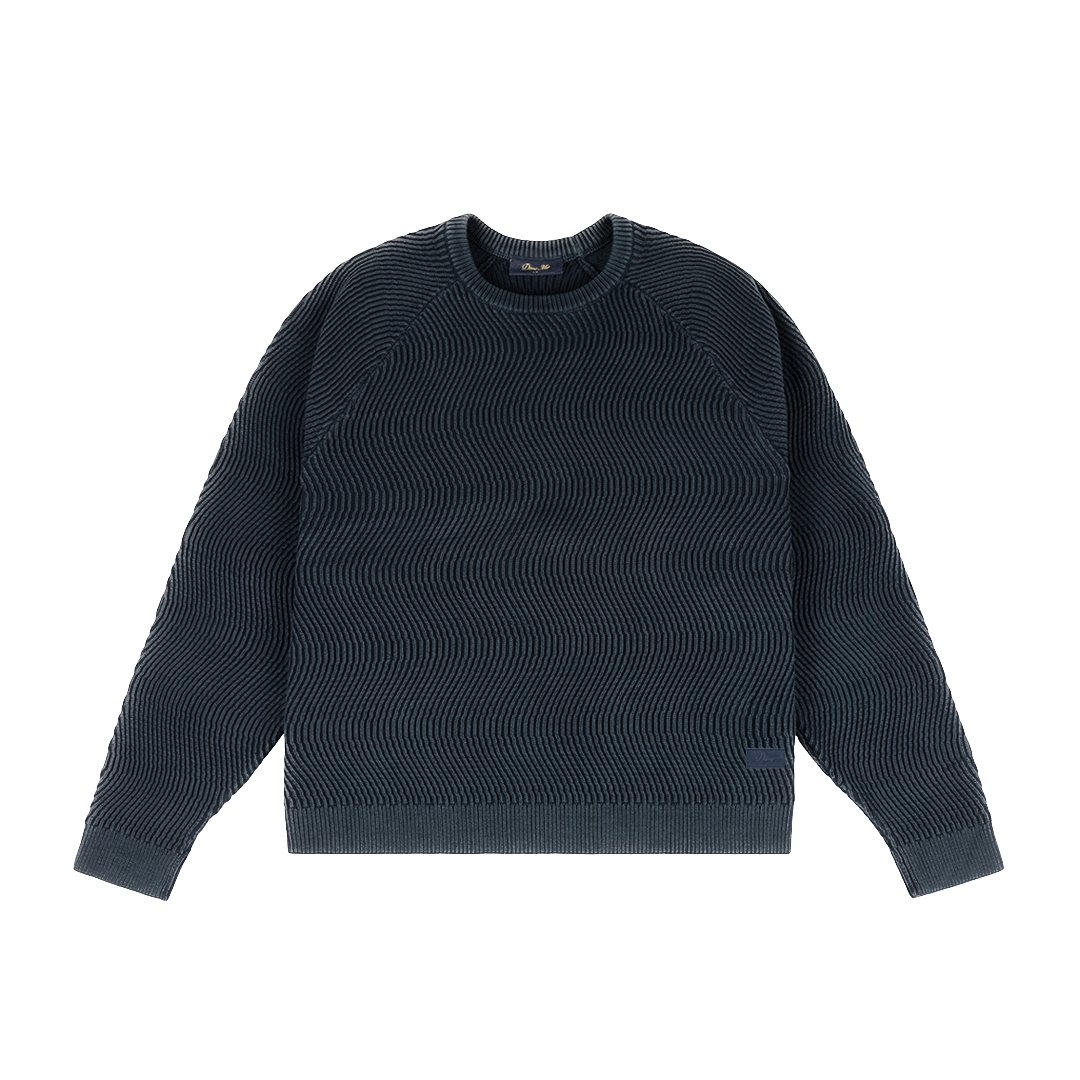 Dime Wave Knit Sweater - Navy