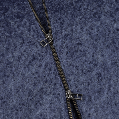 Dime Mohair Double Zip Knit - Midnight Blue