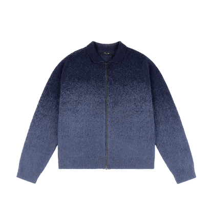 Dime Mohair Double Zip Knit - Midnight Blue