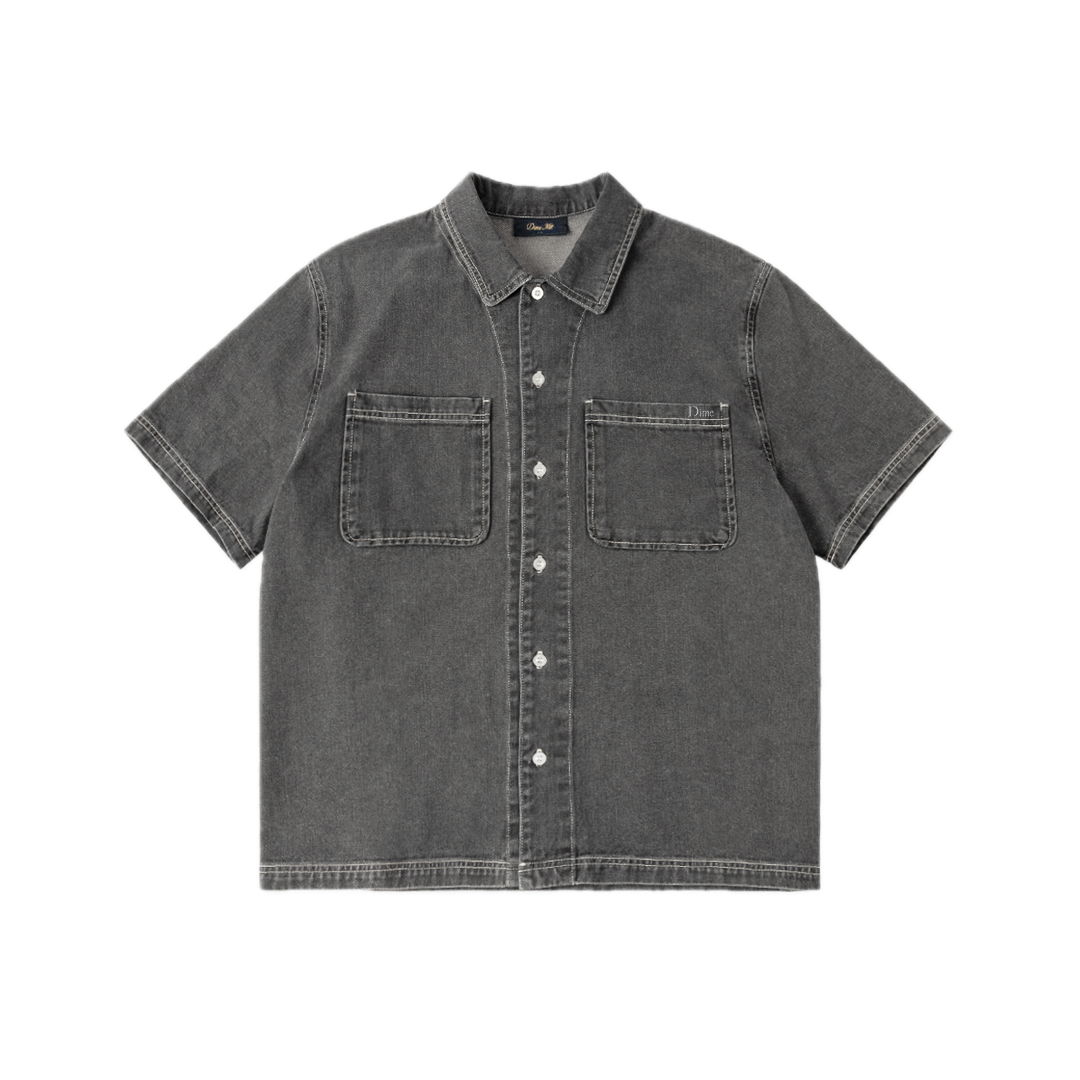 Dime Stonewash Button Up - Black Washed