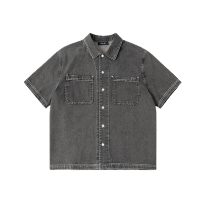 Dime Stonewash Button Up - Black Washed