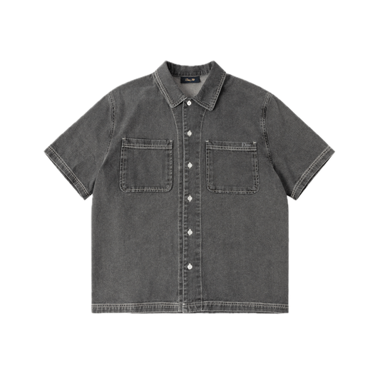 Dime Stonewash Button Up - Black Washed