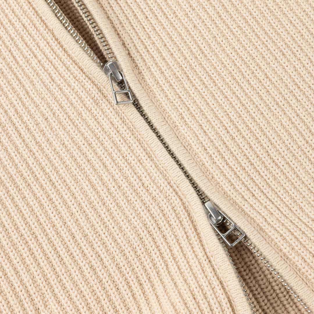 Dime Double Zip Knit - Tan