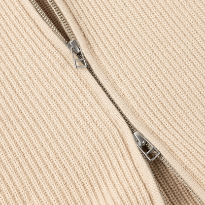 Dime Double Zip Knit - Tan